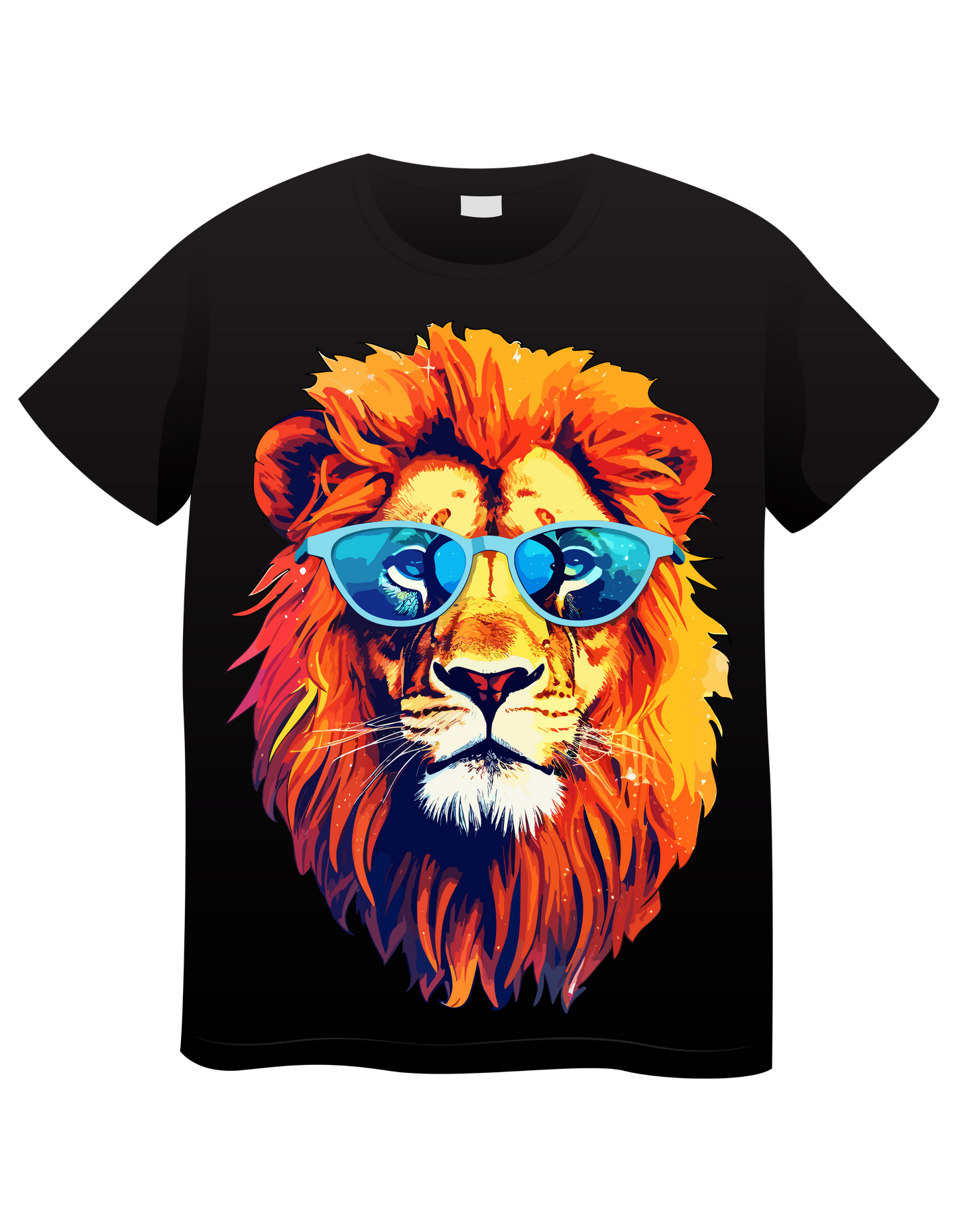 Colourful Serious Lion Short Sleeve