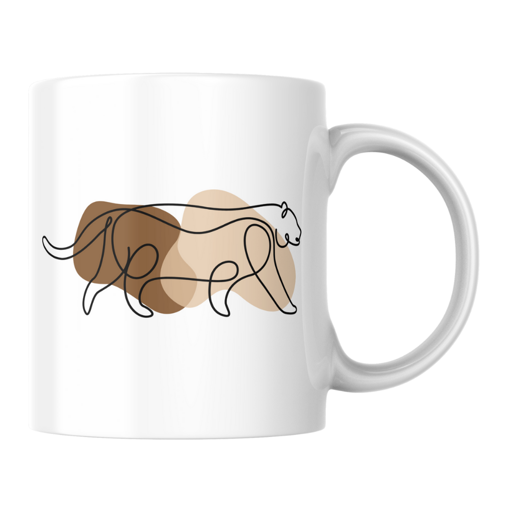 Minimalist Lion Mug