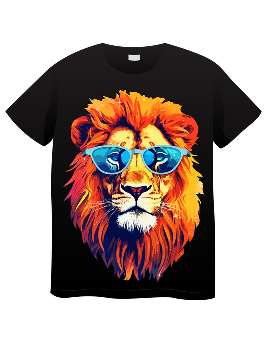 Colourful Serious Lion Short Sleeve