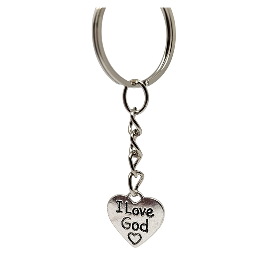 I Love God Keychain