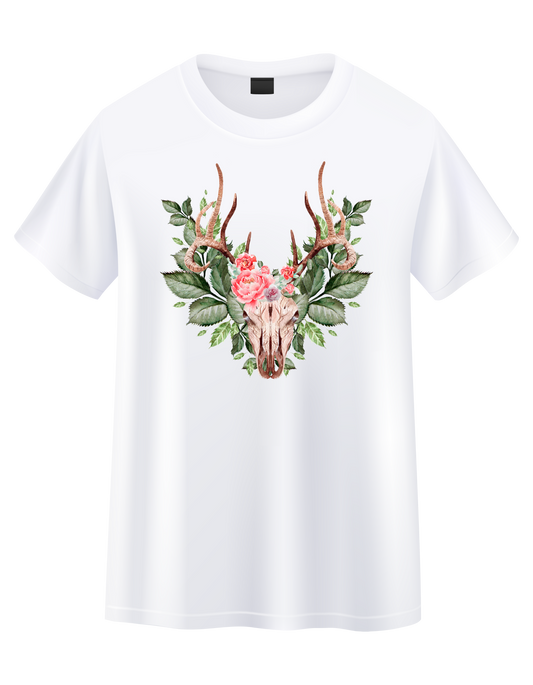 Flower Skull Short Sleeve T-Shirt