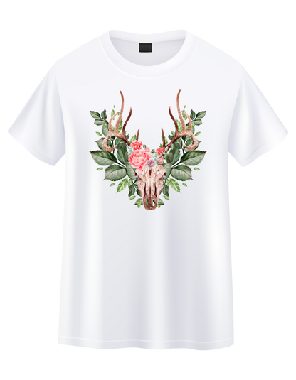 Flower Skull Short Sleeve T-Shirt