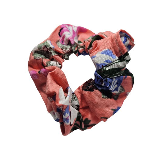 Scrunchies Coral Flowers