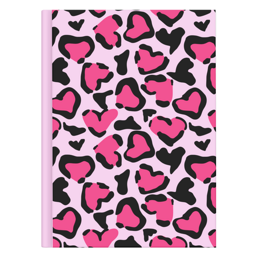 Hearts Leopard Print Notebook